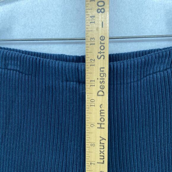 EILEEN FISHER Leggings XS Cotton Sweater Knit Ribbed Pull On Blue VTG USA - Picture 9 of 15